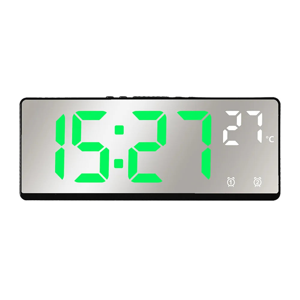 Voice control LED alarm clock, versatile.