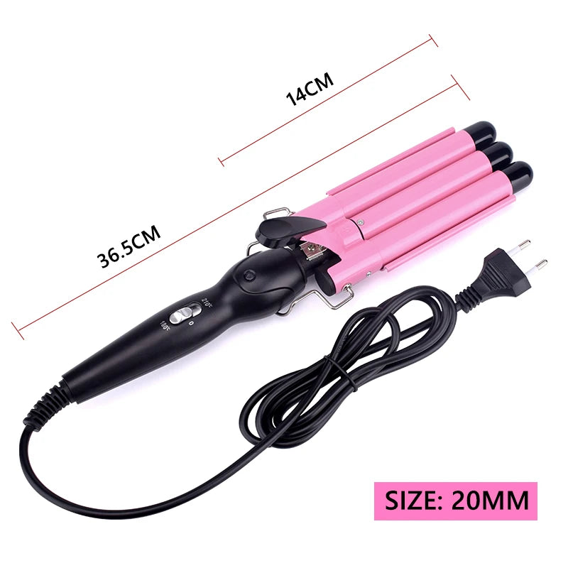 Triple Barrel Ceramic Hair Curler Wand