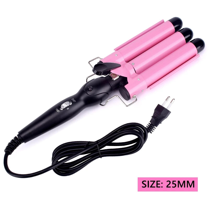 Triple Barrel Ceramic Hair Curler Wand