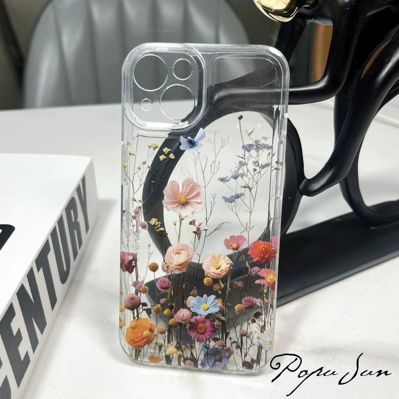 Transparent Floral iPhone Case - Soft Clear Cover