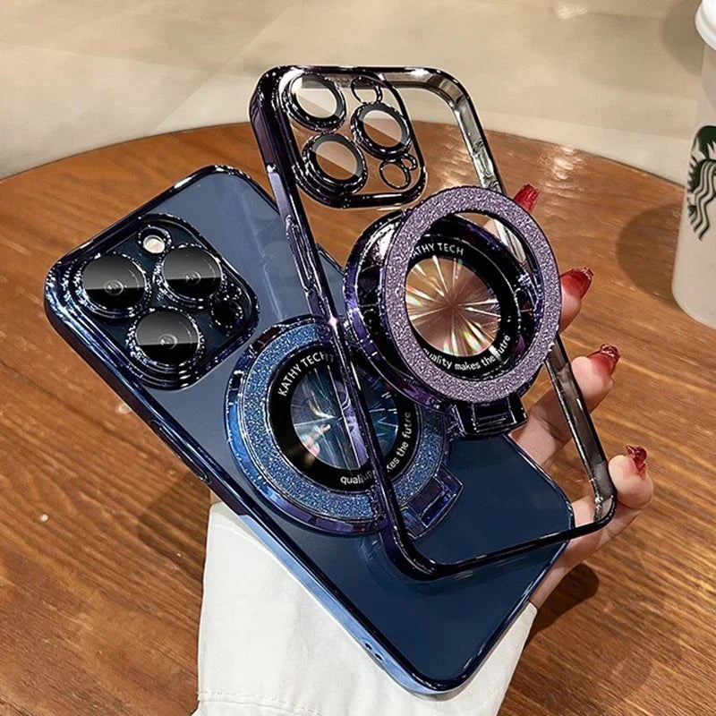 Glitter MagSafe Bracket Case for iPhone 7-16 Pro Max, SE, XS, XR