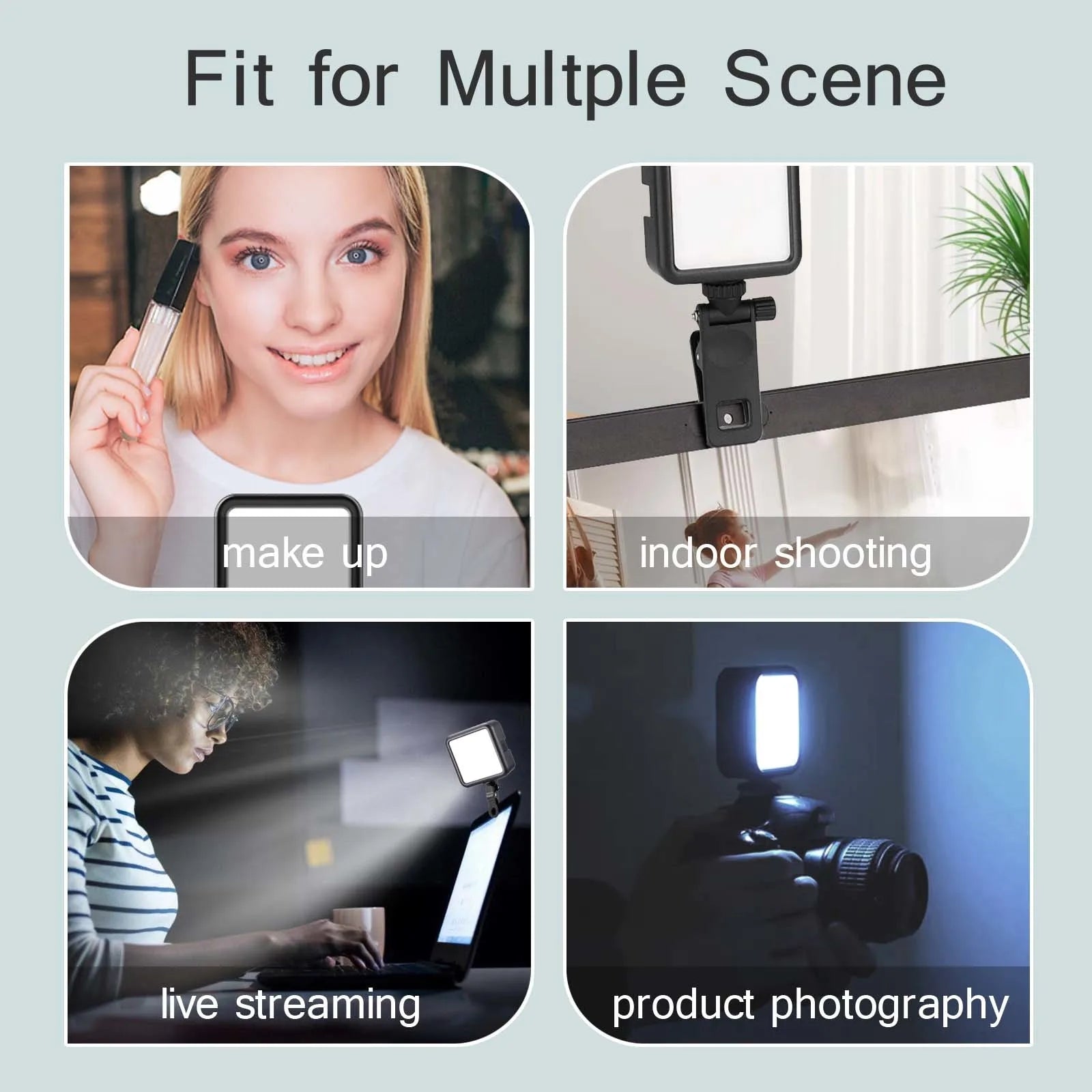 LED Clip Video Light Portable Photography On-Camera 3000K-6000K