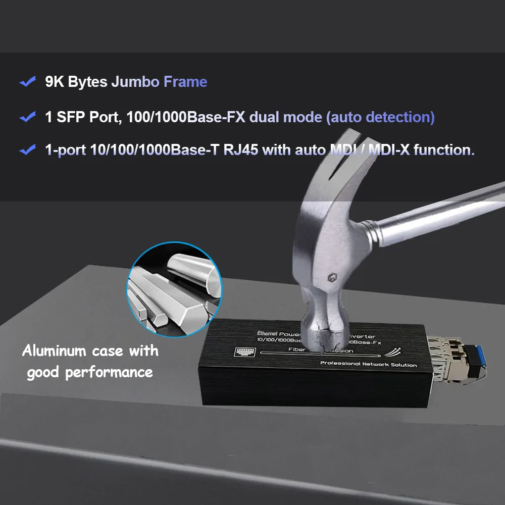 Micro Mini Gigabit SFP Media Converter - 10/100/1000Mbps