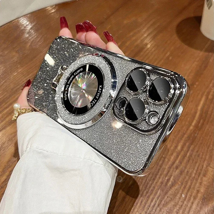 Glitter MagSafe Bracket Case for iPhone 7-16 Pro Max, SE, XS, XR