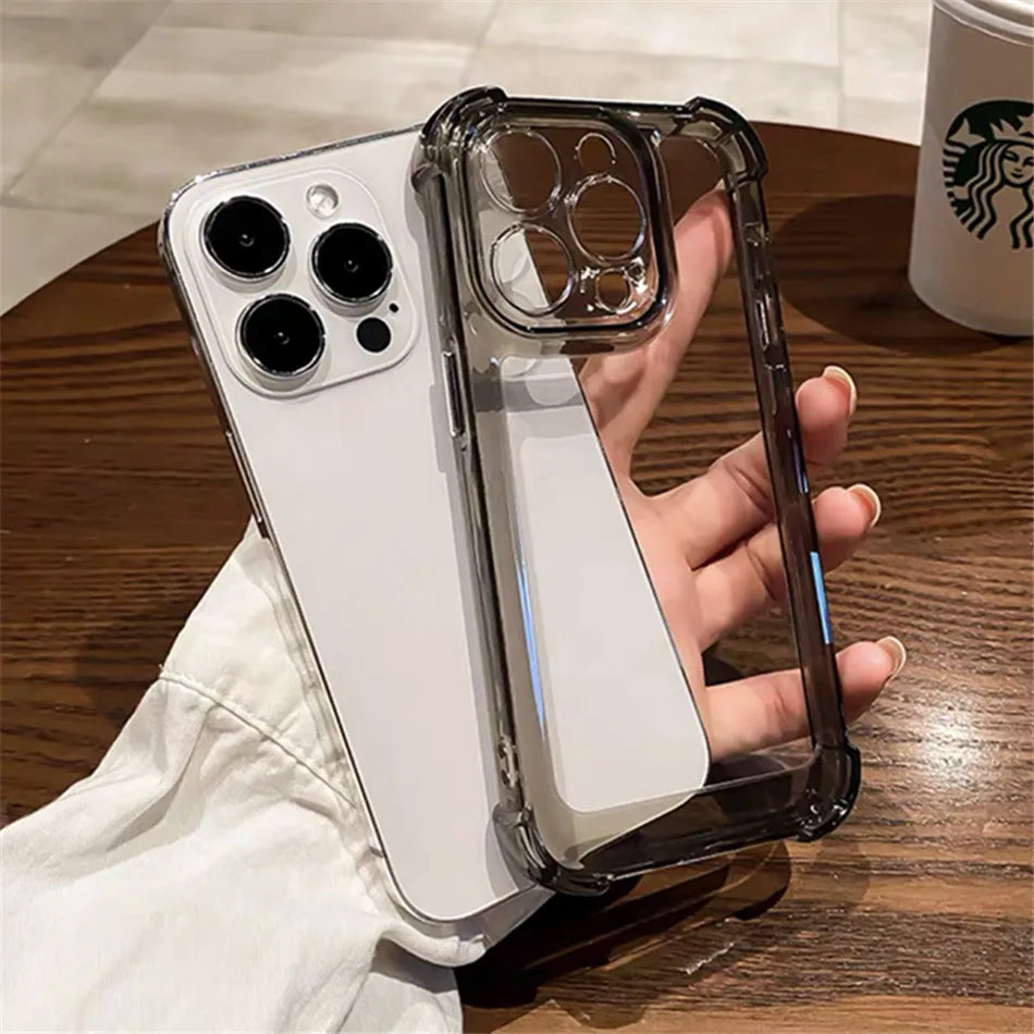 Luxury Clear iPhone Case: Fits 11-15 Pro Max, X-XS, 8 Plus.