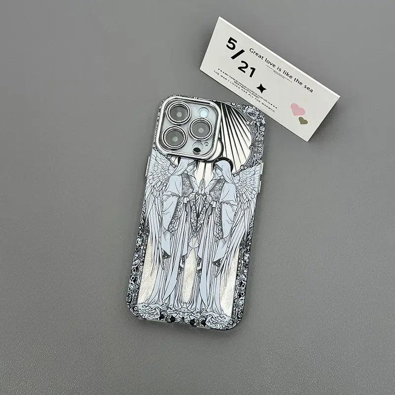 Middle Ages Retro Cupid Angel iPhone Case for 7-16 Pro Max, Plus, XR, XS