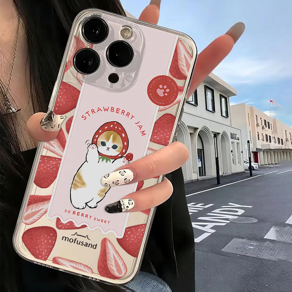 Cute M-Mofusands Cat iPhone Case - Transparent Cover