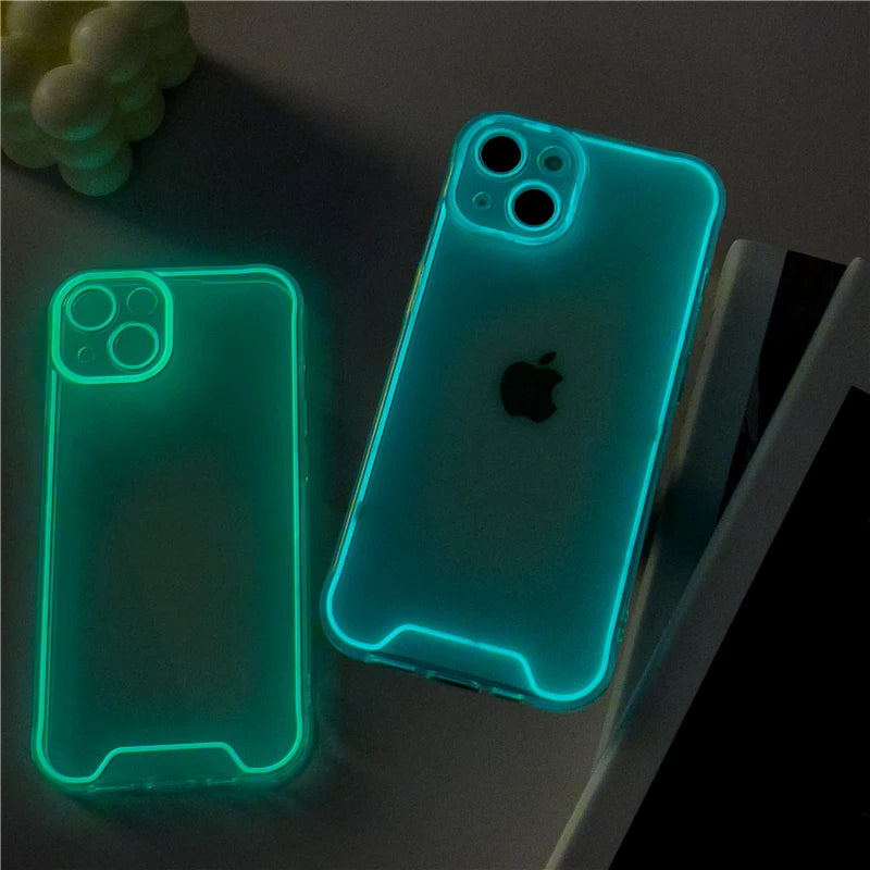 Glowing silicone case for various iPhones.