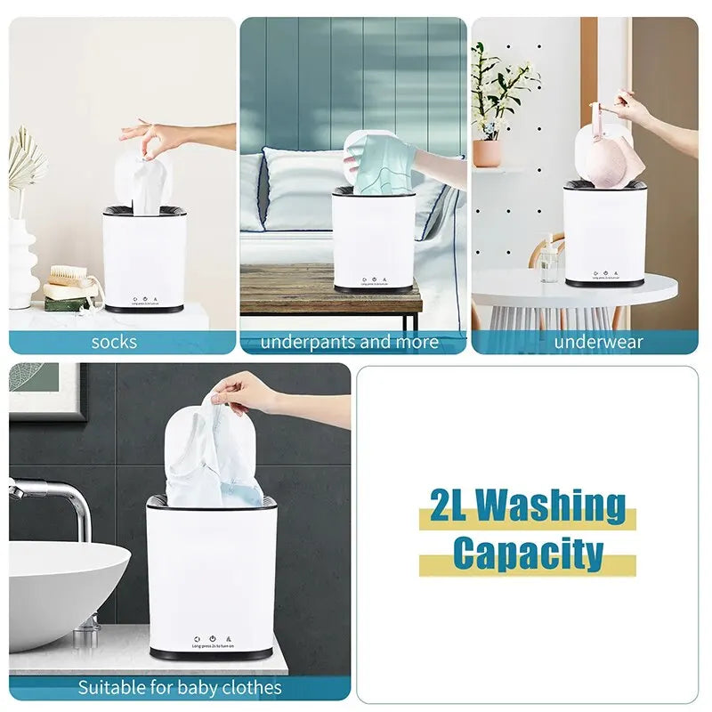 2L Mini Portable Washing Machine for Underwear and Socks