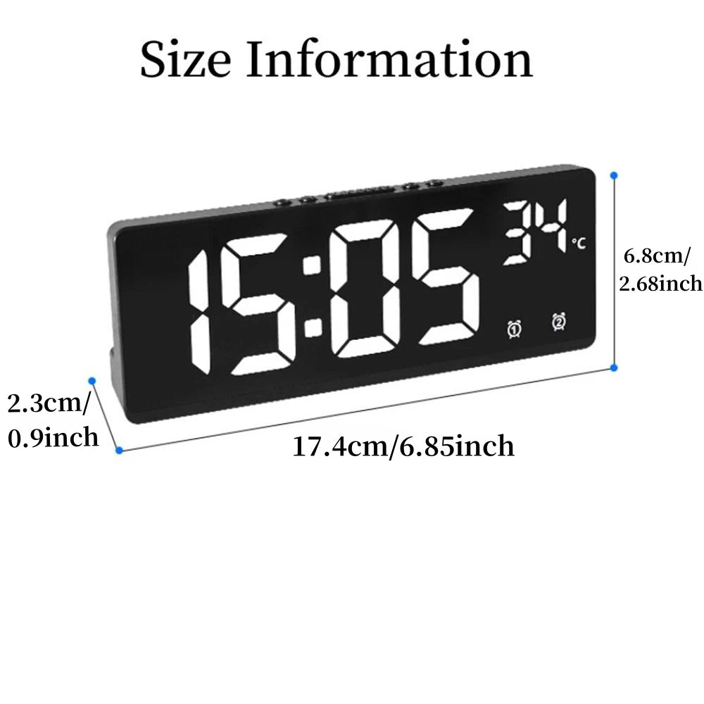 Voice control LED alarm clock, versatile.