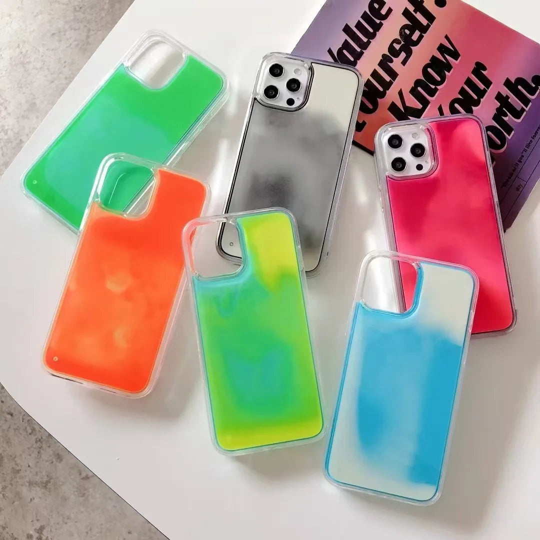Luminous Quicksand TPU Silicone Case for iPhone 12–16 Pro Max