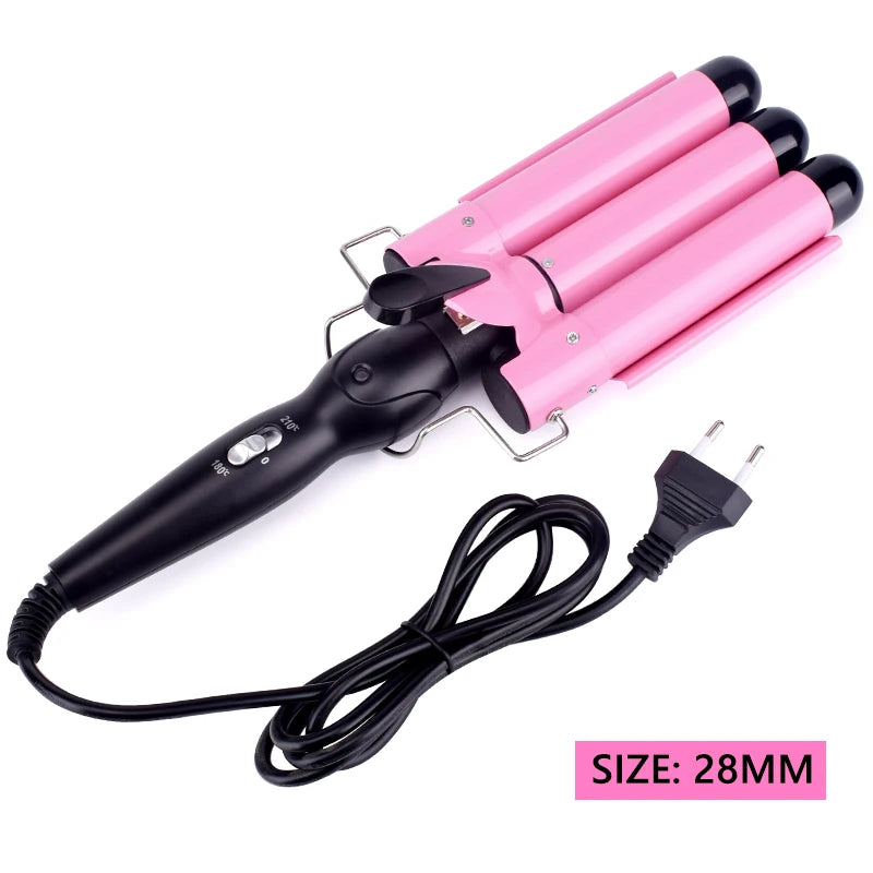 Triple Barrel Ceramic Hair Curler Wand