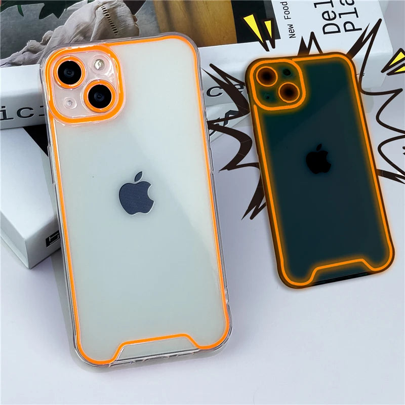 Glowing silicone case for various iPhones.