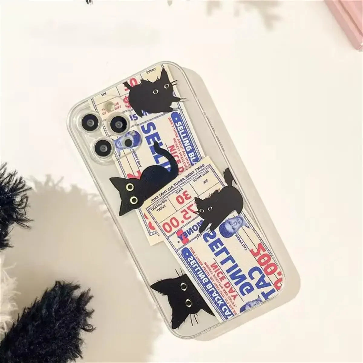 Angry Cat iPhone Case Clear Fundas for 11-15 Pro Max, Mini, SE, XS, XR