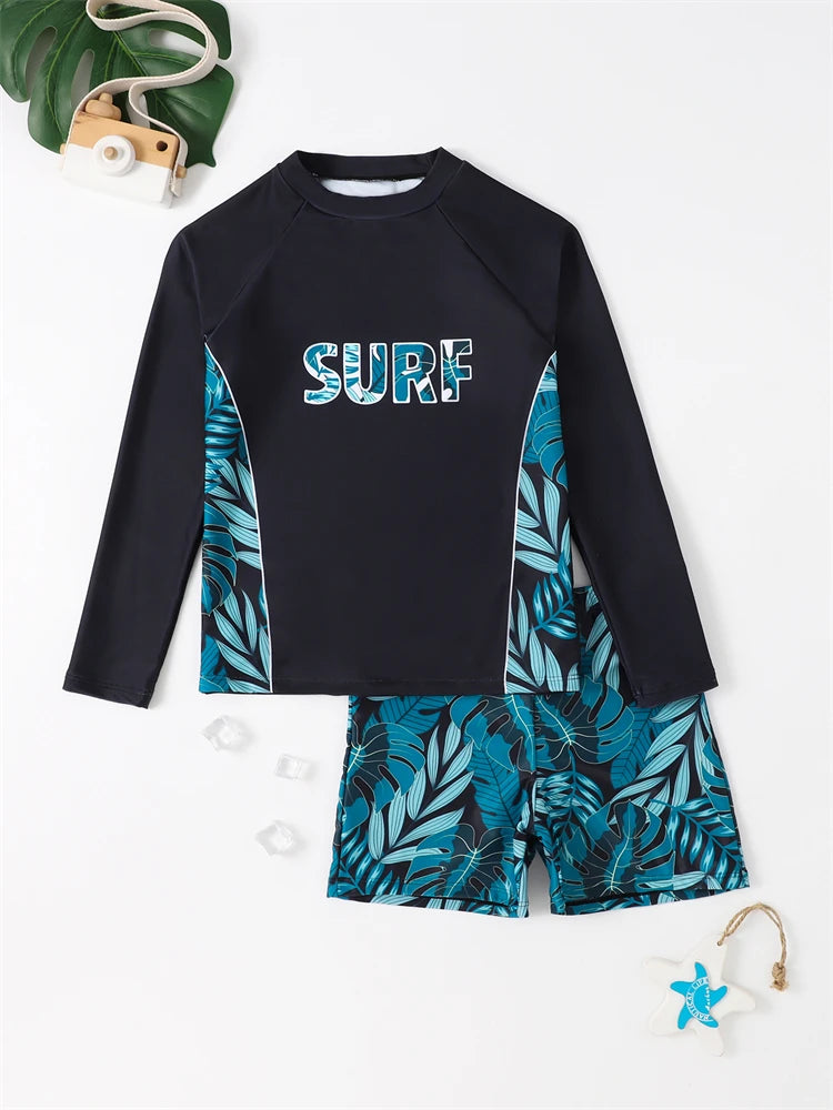 2024 Boy's Long Sleeve Swimsuit: Solid & Print