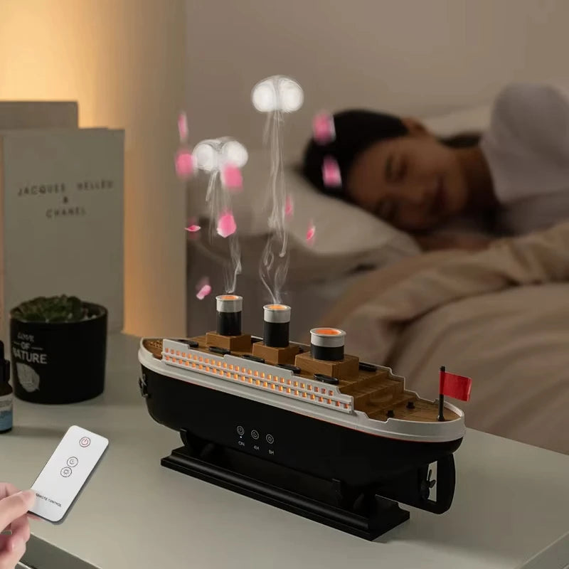 Titanic Ship Model Humidifier with Remote & Aroma Diffuser – 250ml