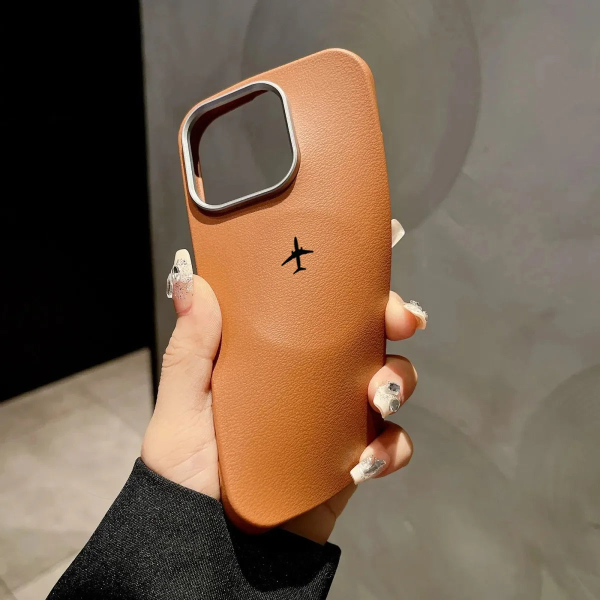 Airplane Lichee Leather Shockproof iPhone Case - For iPhone 16-11 & SE 2022
