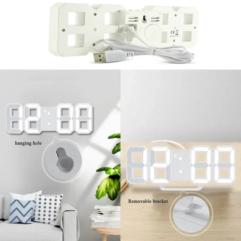 3D LED Digital Alarm Clock for Home & Office