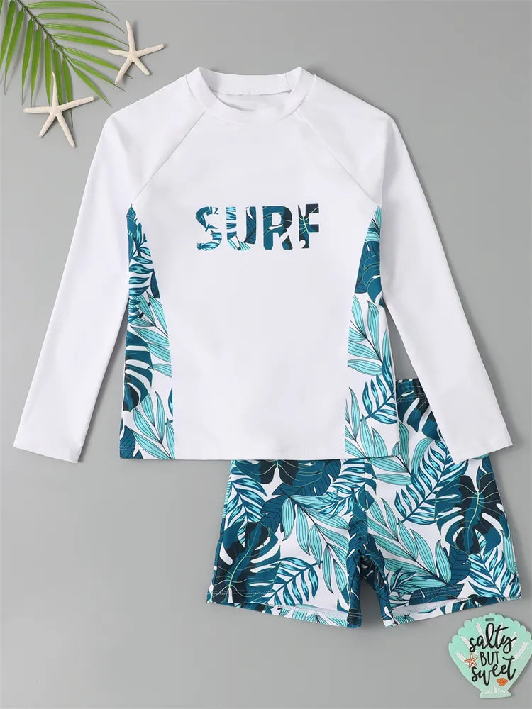 2024 Boy's Long Sleeve Swimsuit: Solid & Print