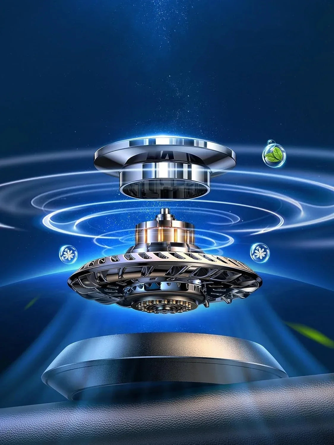 Solar-Powered Rotating Car Aromatherapy Diffuser