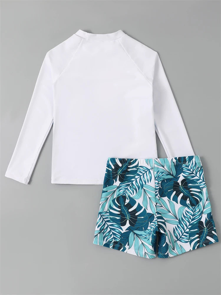 2024 Boy's Long Sleeve Swimsuit: Solid & Print