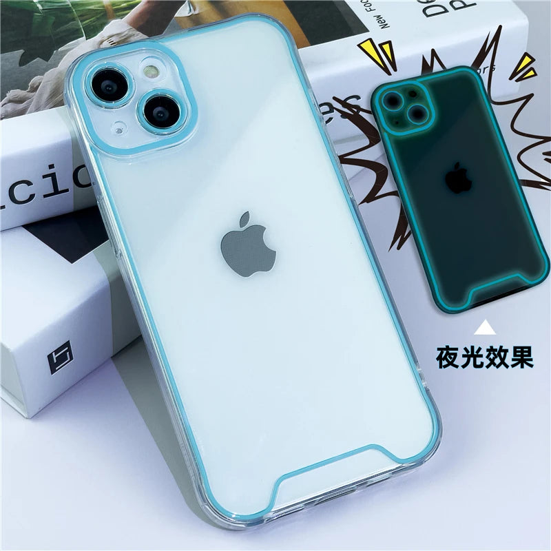 Glowing silicone case for various iPhones.