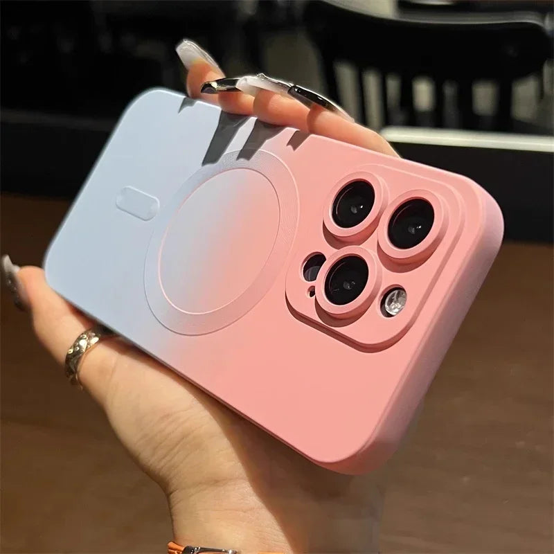 Colorful Gradient MagSafe Silicone Case - iPhone 16/15/14/13/12/11 Pro Max