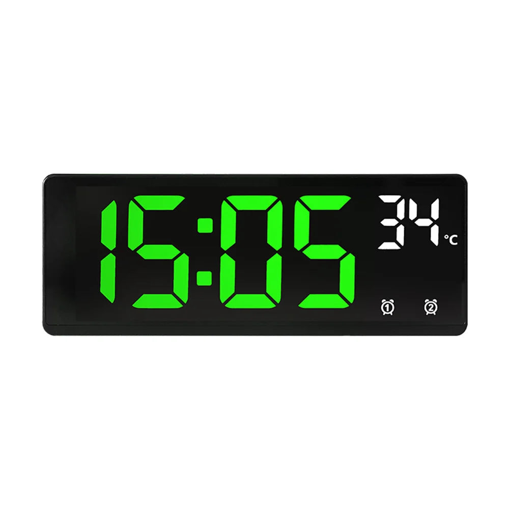 Voice control LED alarm clock, versatile.