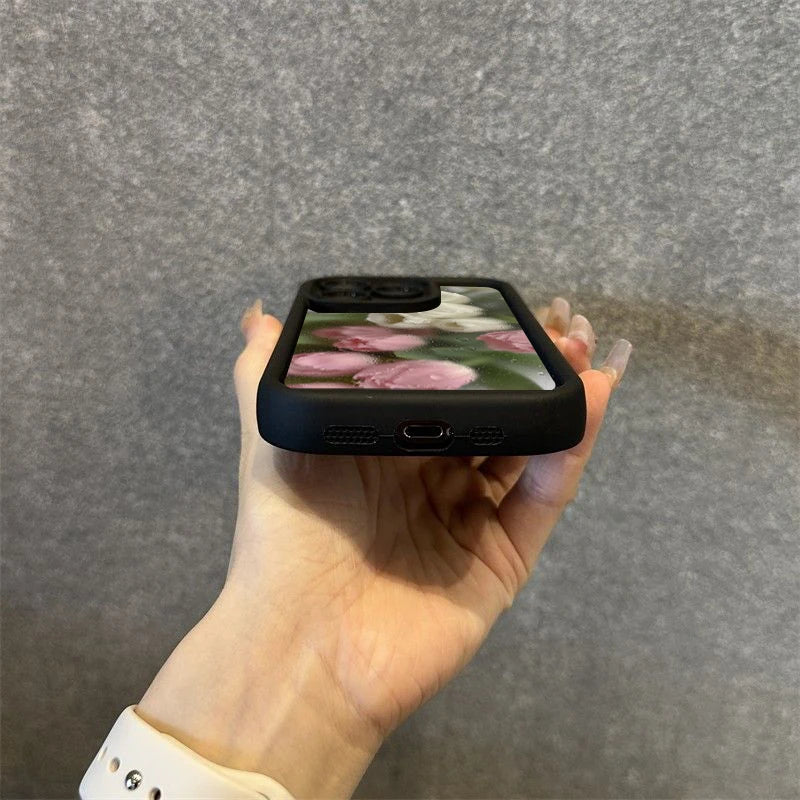 Aesthetic Rose Floral iPhone Case for 7-16 Pro Max, SE, XS, XR, 8 Plus