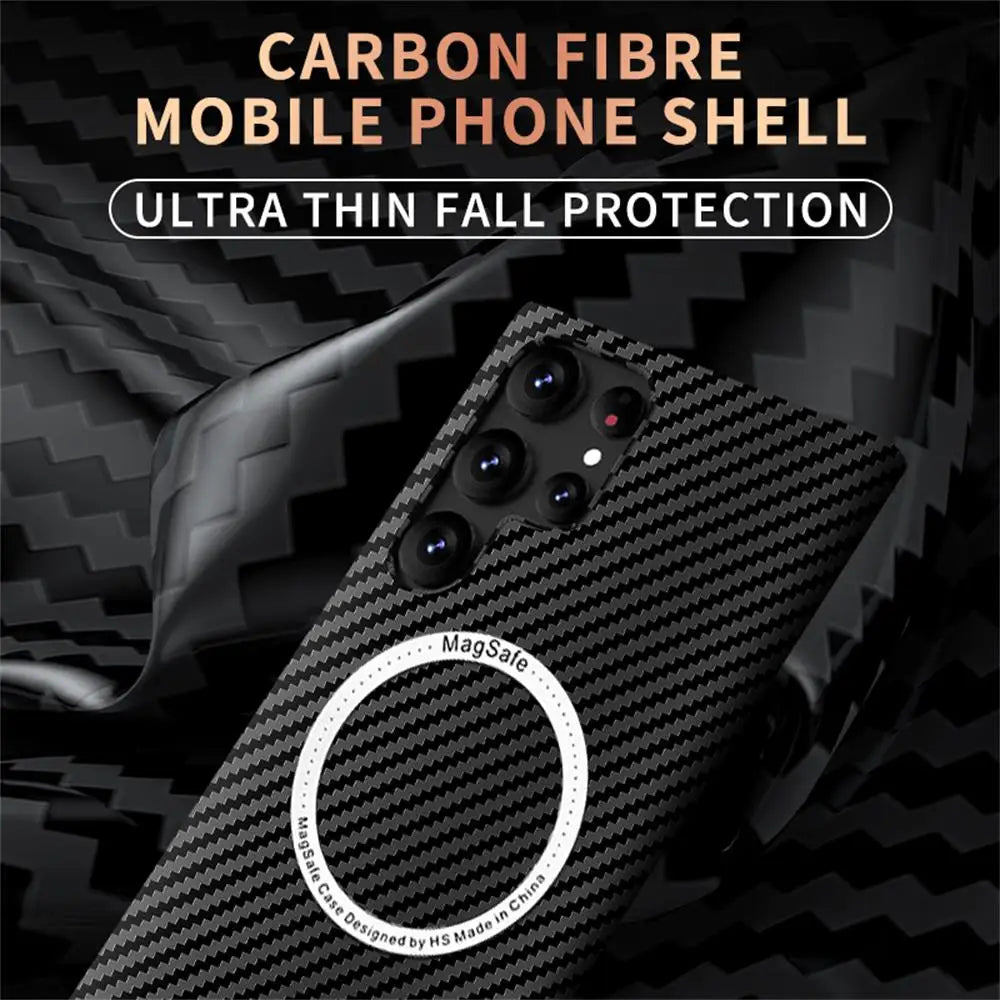 Carbon fiber Magsafe case for Samsung.