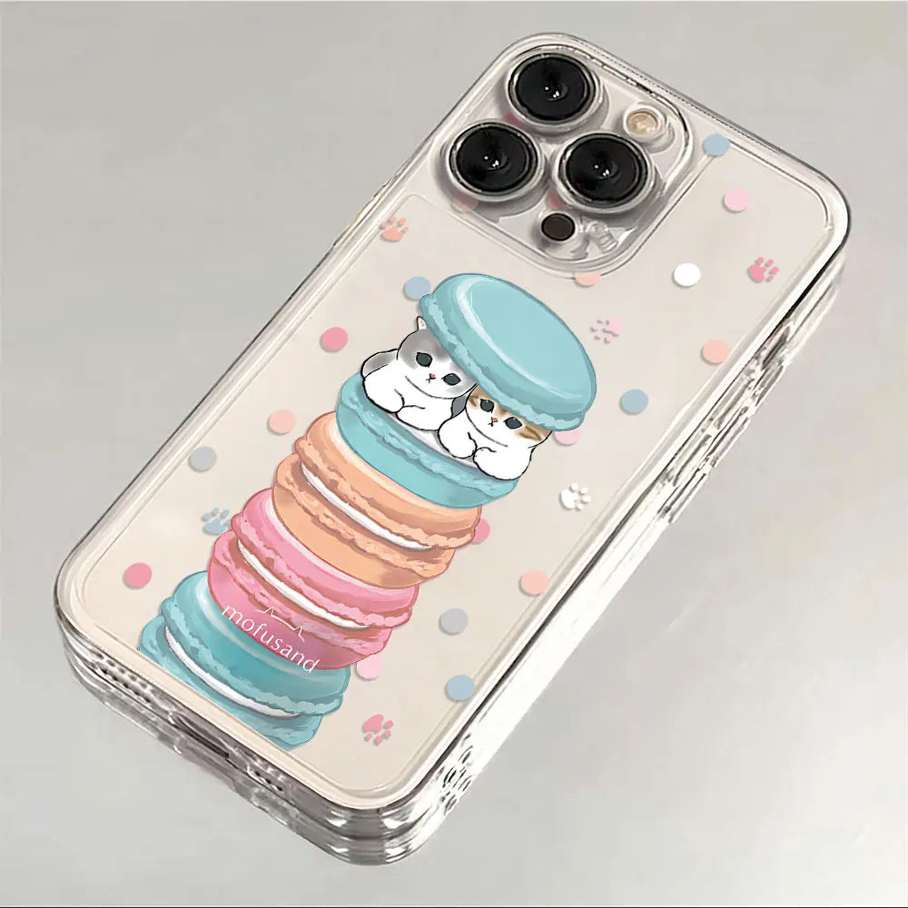 Cute M-Mofusands Cat iPhone Case - Transparent Cover