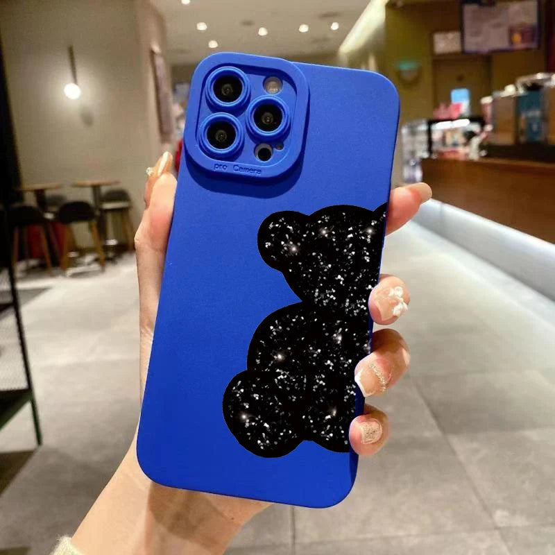 Floral Bear Painting iPhone Case for 7-16 Pro Max, SE, XS, XR