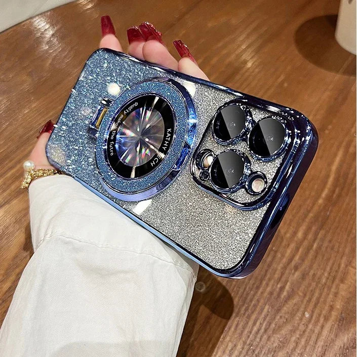 Glitter MagSafe Bracket Case for iPhone 7-16 Pro Max, SE, XS, XR