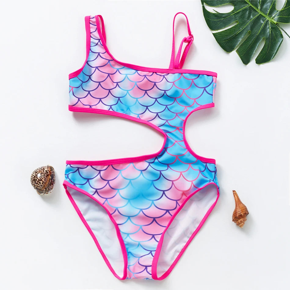 Girls' Mermaid One Piece Swimsuit