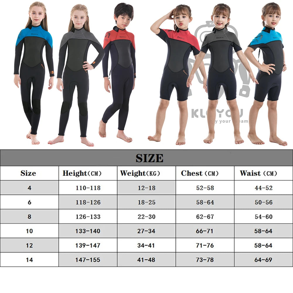 Neoprene Kids Wetsuits: Swimwear for Surfing and Snorkeling