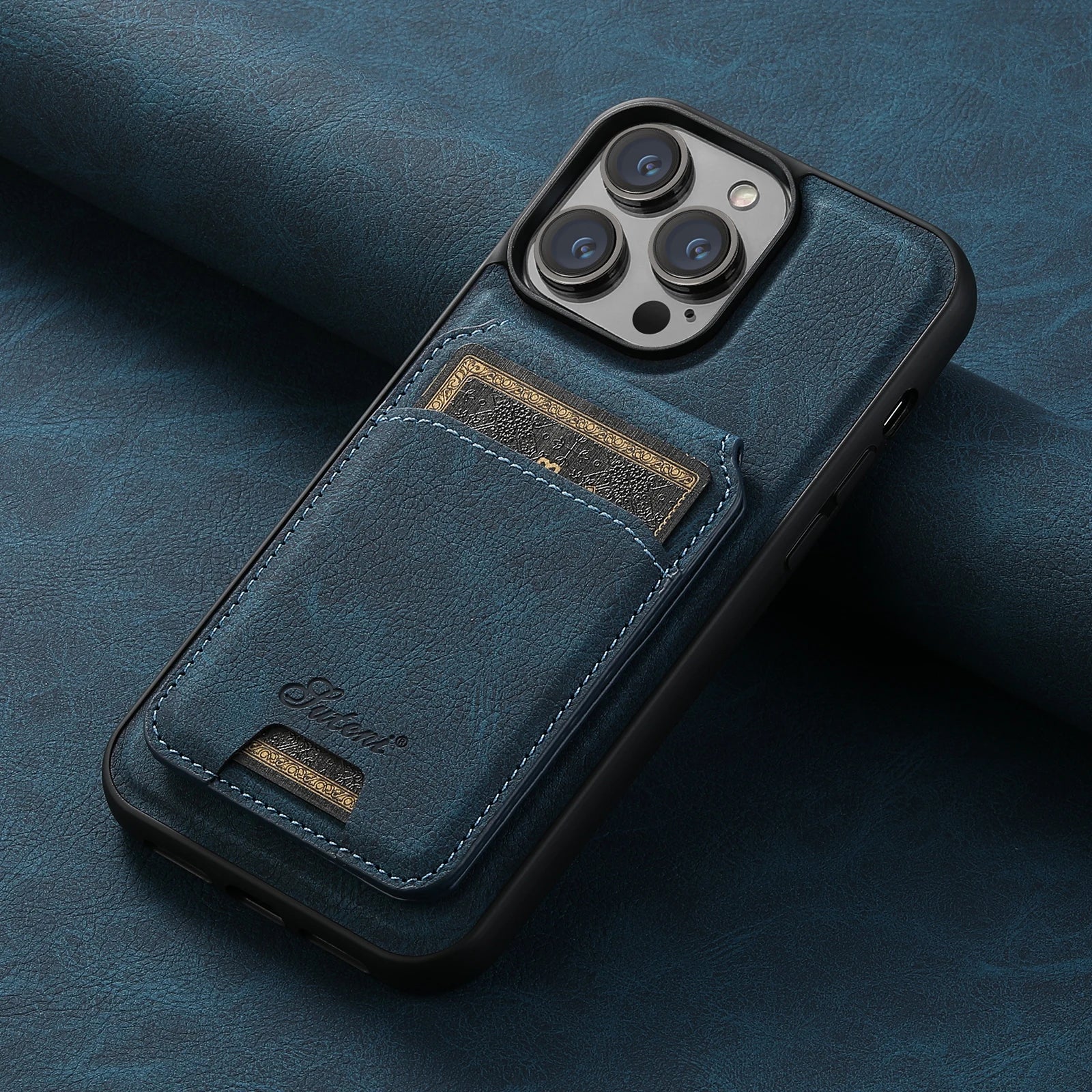 SUTENI Wallet Phone Case: Leather, Magnetic, iPhone 12-15 Pro Max Plus Ultra