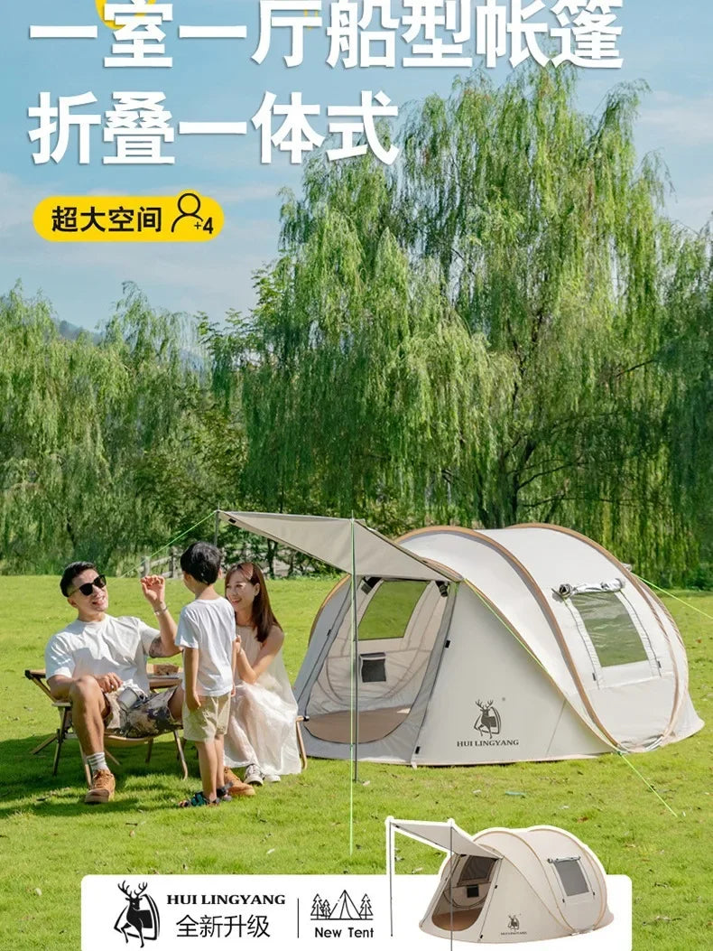 One-Touch 3-4 Person Automatic Tent – Ultralight 4-Season Pop-Up