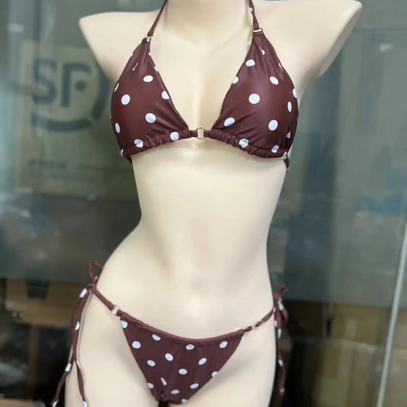 Solid Micro Bikini Set - Summer G-String Thong Swimwear