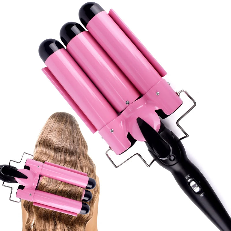 Triple Barrel Ceramic Hair Curler Wand