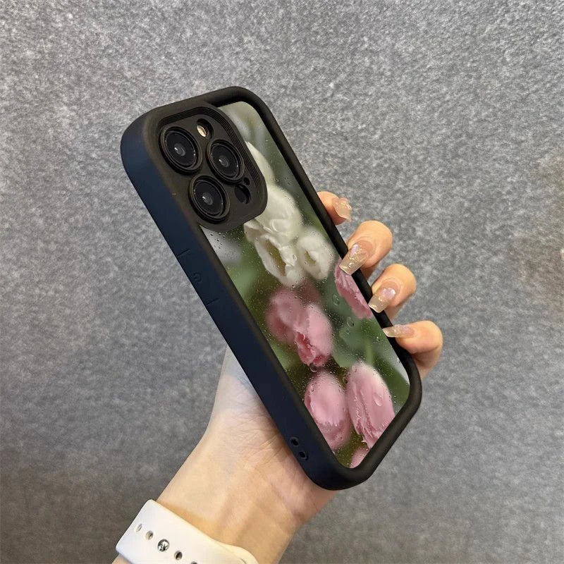 Aesthetic Rose Floral iPhone Case for 7-16 Pro Max, SE, XS, XR, 8 Plus