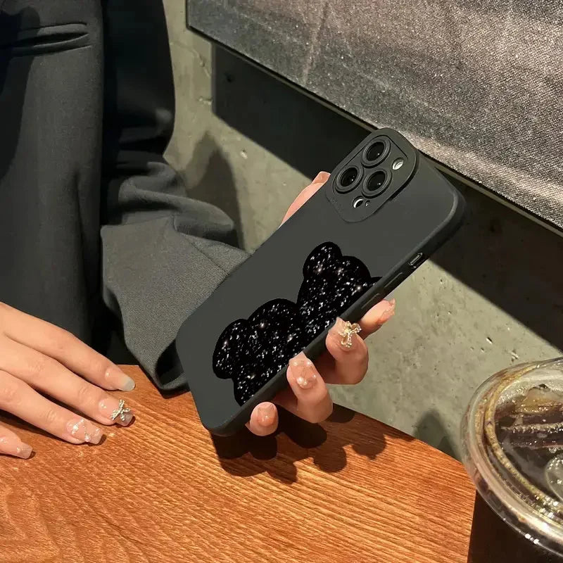 Floral Bear Painting iPhone Case for 7-16 Pro Max, SE, XS, XR