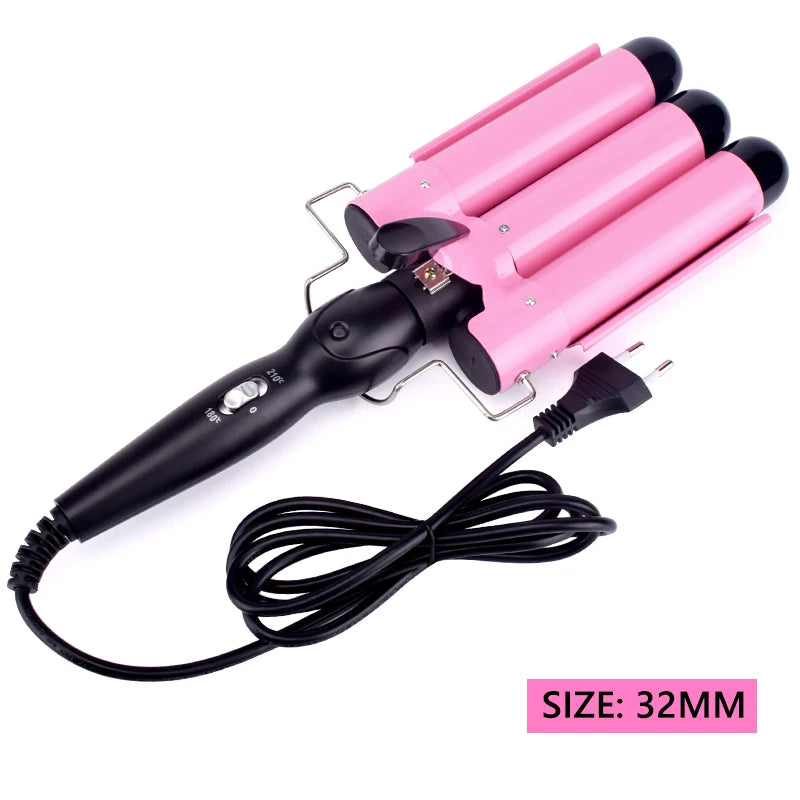 Triple Barrel Ceramic Hair Curler Wand