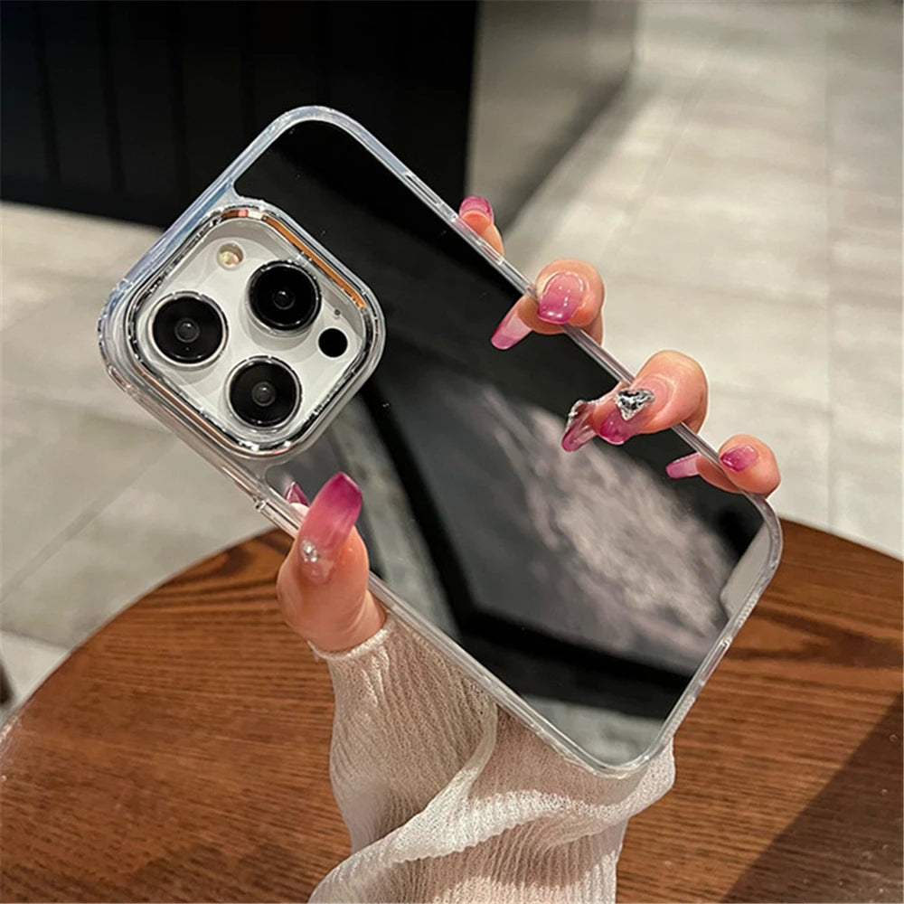 Luxury plating mirror phone case, shockproof.