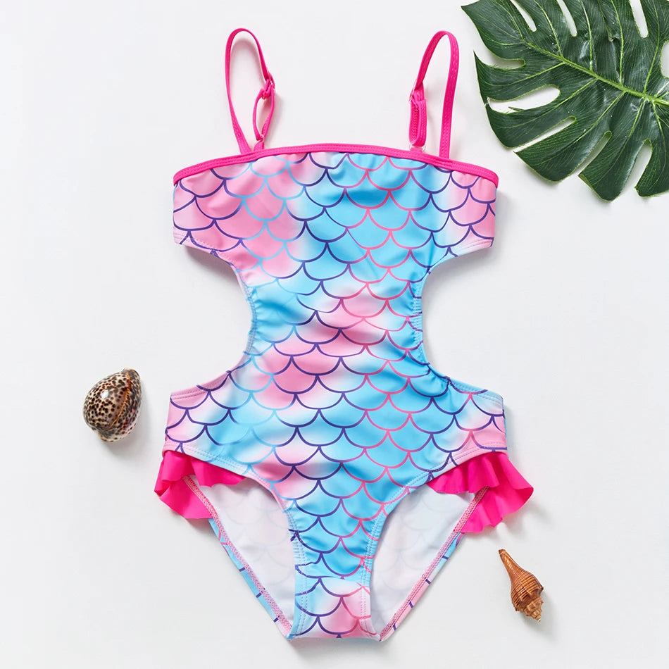 Girls' Mermaid One Piece Swimsuit